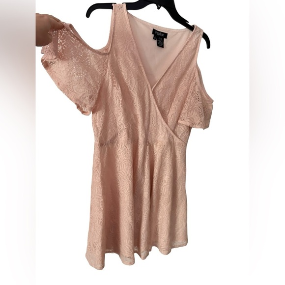 Papillon pink lace mini dress | size large | pink bohemian lace dress - Picture 2 of 6